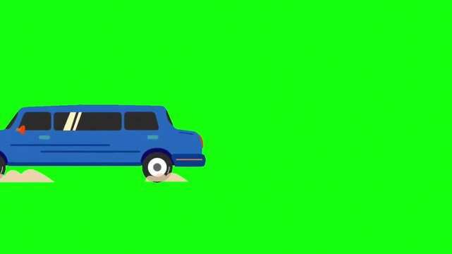 car moving animation green screen
