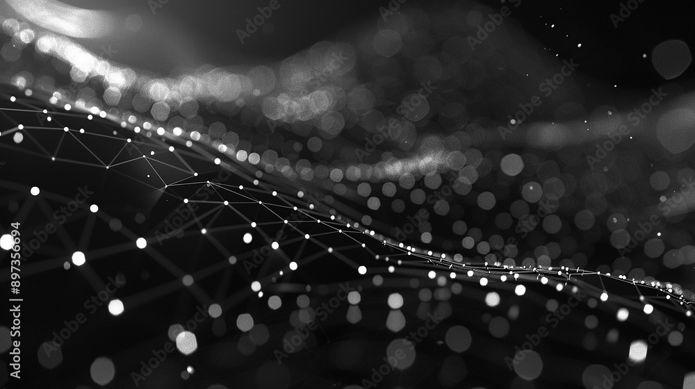 Poster abstract digital background of points and lines