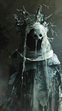 Ghost with mist crown, ectoplasm dripping from its eyes