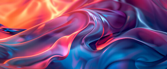 Fototapeta premium abstract background of wavy glass with colorful orange and pink lighting,abstract fractal background 