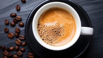 Close-up of coffee latte cup