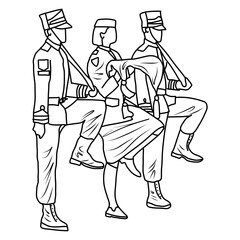 flag troops illustration 