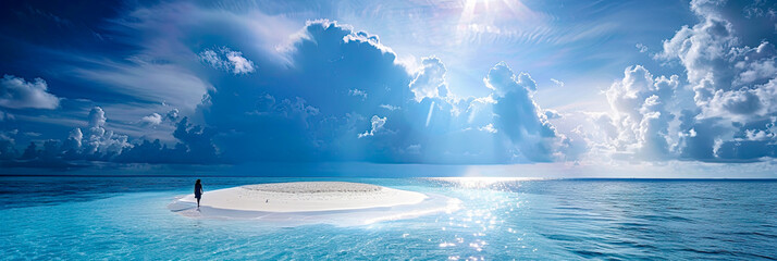 Inselwelt und Sandbank auf dem Malediven