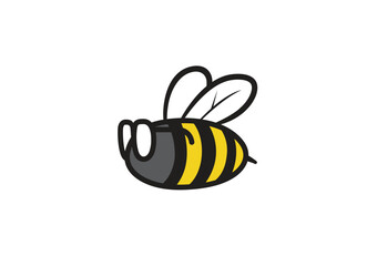 creative smiling bee geek logo vector symbol design