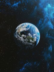 Earth from Space with Stars