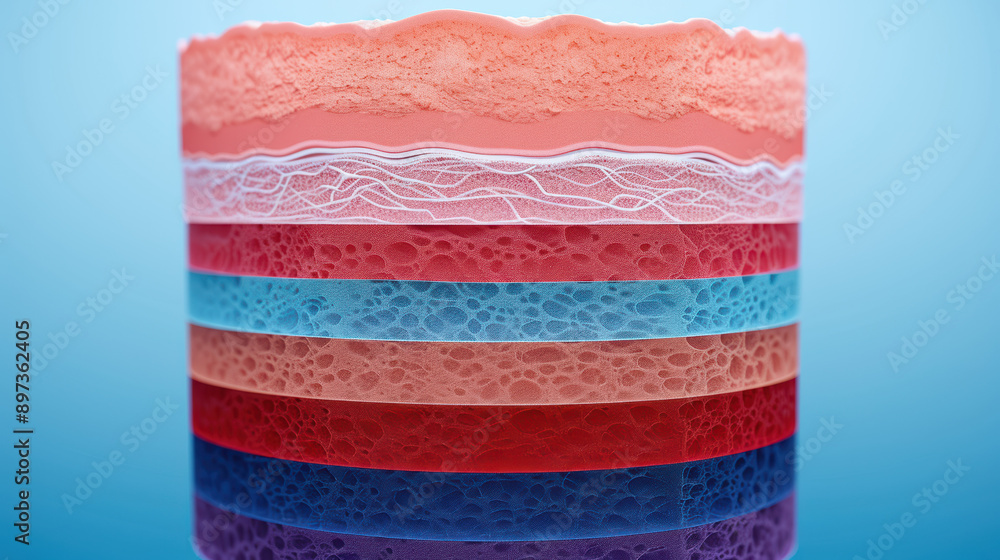 Aufkleber vibrant abstract slice composition showcasing layered textures and vivid colors in a mesmerizing vis