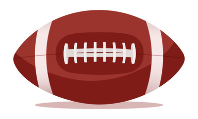 Leather ball. Vector flat clipart isolated on white background.