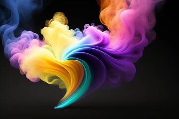 Obraz premium Abstract colorful ink and smoke waves