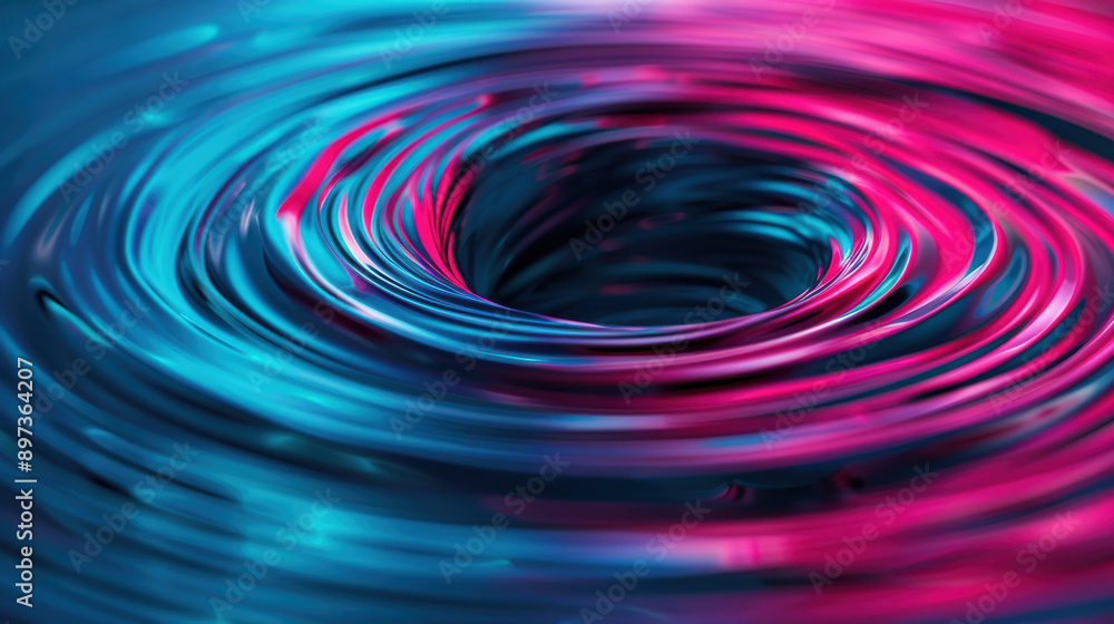 Aufkleber vibrant and dynamic abstract swirl with vivid pink and blue colors, creating a mesmerizing tunnel ef