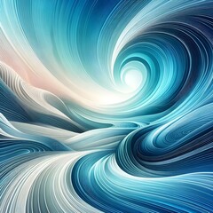 Fluid Waves in Shades of Blue abstract background