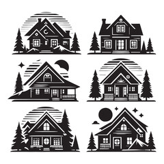 Living Home Silhouette Vector Illustration