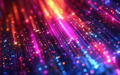 Obraz premium Vibrant neon lights forming a dynamic abstract background in shades of pink, purple, and blue. Perfect for modern, futuristic designs and creative projects.