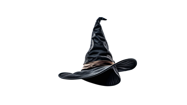 black wizard hat isolated on white background