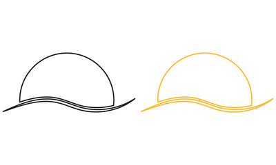 A half sun is setting downwards icon sunset concept for graphic design, logo, website, social media, mobile app, UI.  Vector illustration. EPS 10