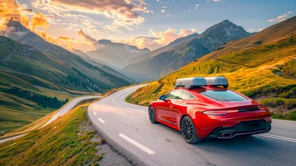 Fototapeta premium Luxury car on a Camping Trip