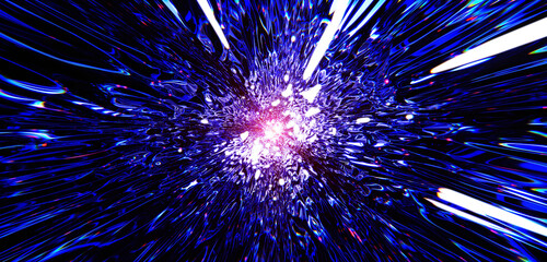 Tunnel, time, technology background, twisted pipe, distorted, abstract, 3D illustration