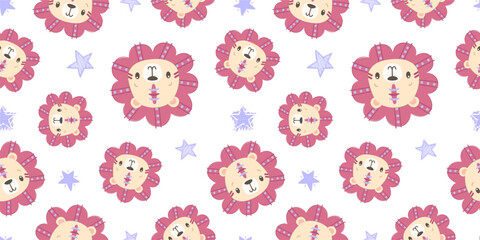 Cute baby animals seamless pattern