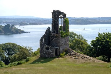 Mount Edgcumbe Country Park Folly an artificial ruin built from stone from the churches of St...