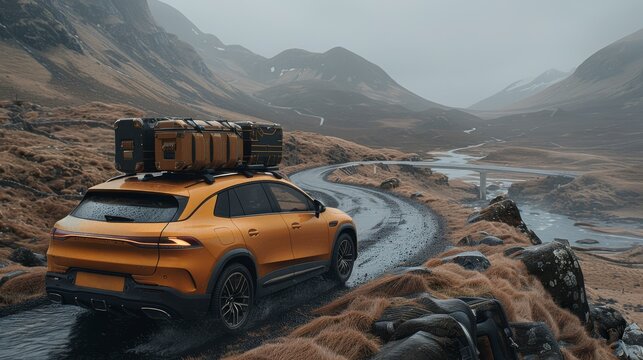 Luxury car on a Camping Trip