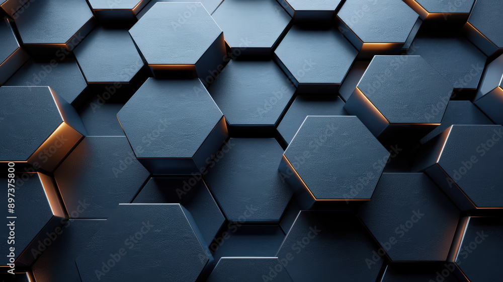 Poster 3d hexagon pattern with subtle depth, product 3d background
