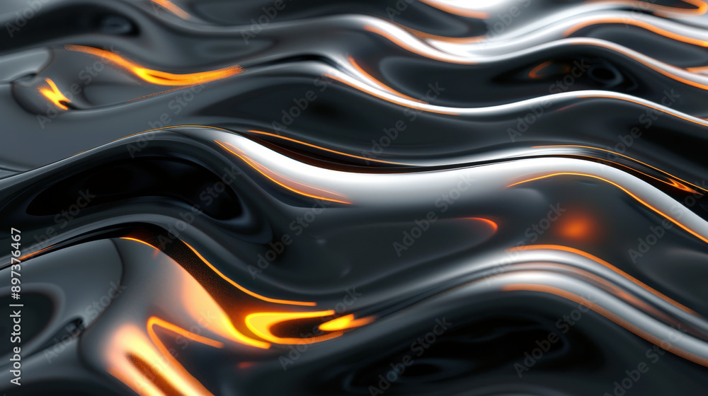 Poster 3d abstract wave patterns with reflections, product 3d background, elegant and dynamic