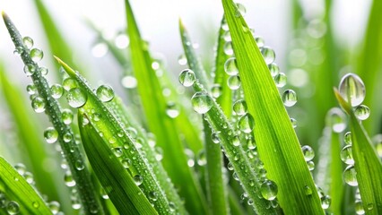 Naklejka premium Lush green grass field against a white backdrop.