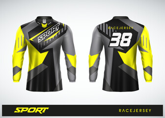 Long sleeve tshirt racing sports abstract jersey design for race, soccer, gaming, motocross, cycling