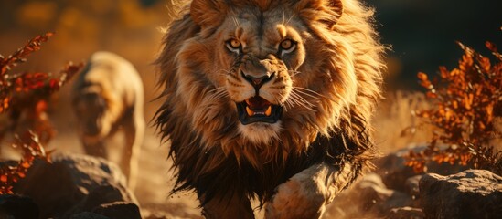 Lions run fast on the wide plains