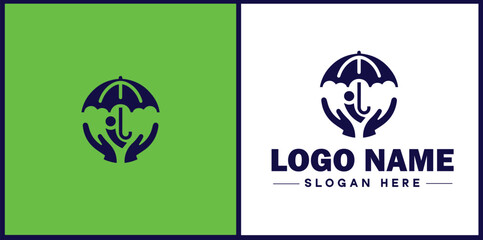 NGO icon Charitable group Voluntary agency Nonprofit organization flat logo sign symbol editable vector