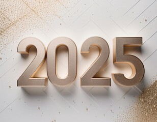 Happy New Year 2025 text design. 2025 happy new year background design.  Elegant and beautiful New Year 2025 number design.