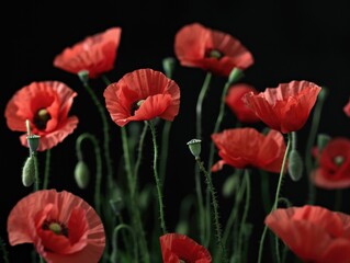 Fototapeta premium Red Flowers in Vase