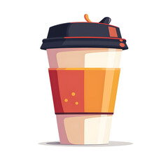 Stylish illustrated coffee cup, perfect for showcasing beverage concepts, cafes, or morning routines in a modern design.