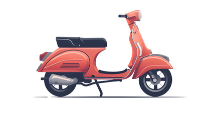 Stylish red scooter illustration, perfect for urban adventure themes and transport-related designs.