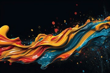 Fototapeta premium Elegant Abstract Acrylic Painting on Dark Background 