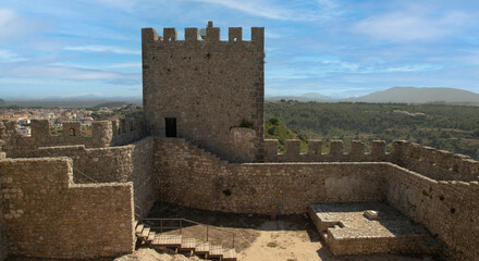 sesimbra beach old fort in sesimbra seafront