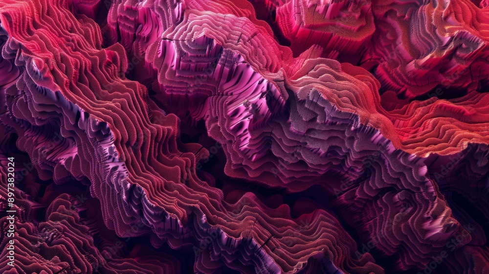 Fototapete creating a stunning and distinctive design with a digital landscape of mountains and valleys in an a
