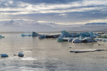 iceberg in jokulsarlon lagoon - Ice formations and icebergs in Glacier Lagoon, Iceland, Europe