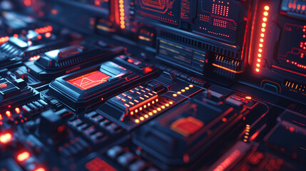 Fototapeta premium Abstract futuristic circuit board background