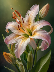 Tiger lily flowers , orange lily flowers closeup