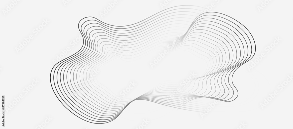 Poster Grey and white abstract background with dynamic lines vector.