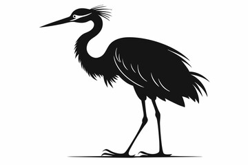 Fototapeta premium Egret silhouette vector, egret animal icon. vector illustration