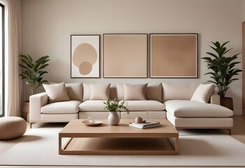 Modern living room with decoration and painting..