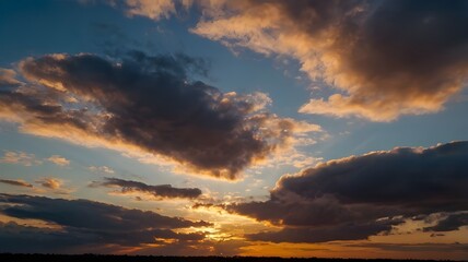 Obraz premium time lapse of clouds over sunset