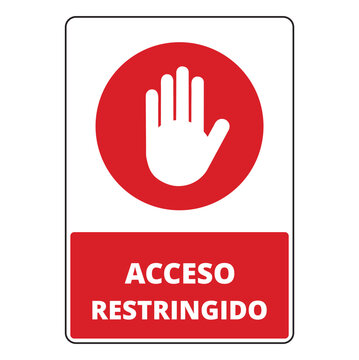 Icono de acceso restringido con mano levantada. Vector
