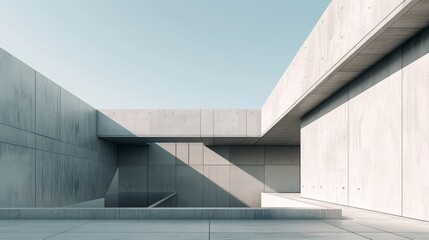 Fototapeta premium Design a minimalist architectural element that combines precise geometric forms with an unconventional mix of materials or functions