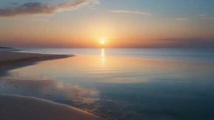 beautiful sunset in the sea beach.