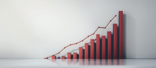 Bar graph displaying a dramatic spike in stock values against a plain white surface, indicating strong market performance.