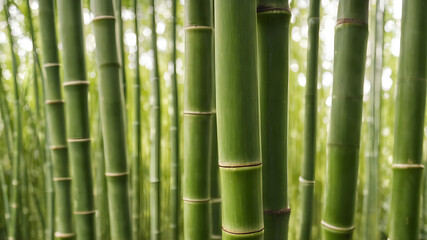 Obraz premium Bamboo stalks with visible joints and texture. Generative AI
