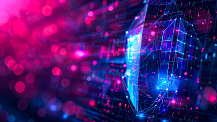 Fototapeta premium Schutz vor Hackerangriffen, Cybersecurity-Konzept, Datenschutz oder Firewall