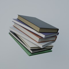 3d Render of Books isolated on white background